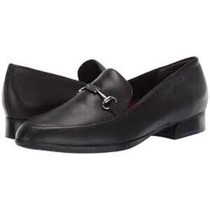 Munro Womens Harrison II Slip On Horsebit Loafers Black Leather 7.5 W